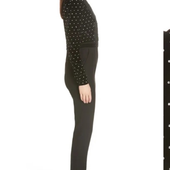 Self-Portrait Black Velvet Jumpsuit with Lace - Picture 5 of 6